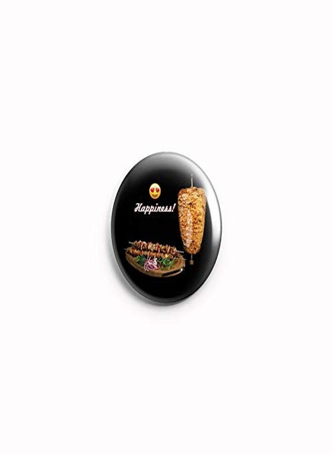 AVI 58mm Regular Size Pin Badge Black Kebabs and Shawarma Arab Food for Foodies R8002187 Metal - Image 1